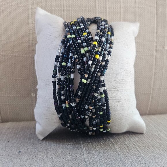 Fashion Wrist Band Mult Coloe Beads Fashion Jewelry Wide Bracelet Adjustable - Picture 3 of 11